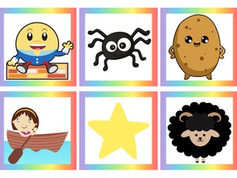 Phase One Phonics - Nursery rhyme bingo game / busy bag