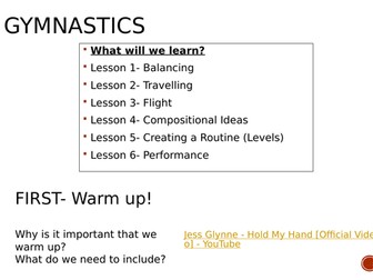 Y7 Gymnastics Scheme of Work