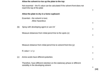 Chromatography AQA A level (Year 2) unit
