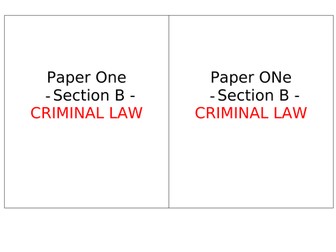 OCR A Level Law Revision Flash Cards (Criminal Law)