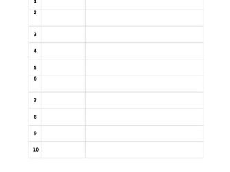 Vocabulary/Word Test Template X10