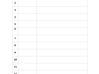 Vocabulary/Word List and Test Template x12