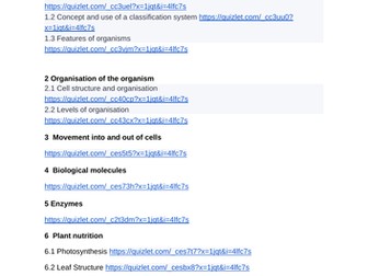 IGCSE CIE Biology Key Terms Glossarys