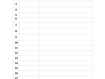 Vocabulary/Word Test and List Template x20