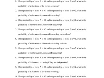 Algebra of Combined events