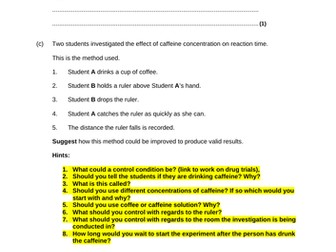 Reaction Time Required Practical AQA Biology GCSE