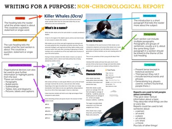 Writing for a Purpose: Non-Chronological Report Overview