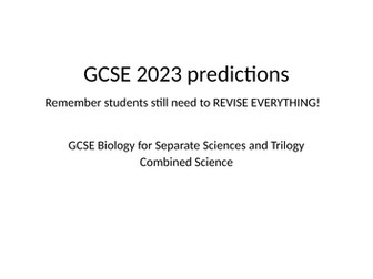 GCSE 2023 Predictions AQA (Biology)
