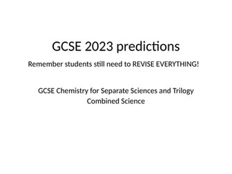 GCSE AQA 2023 Predictions (Chemistry)