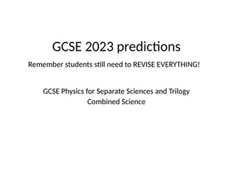 AQA GCSE 2023 Predictions (Physics)