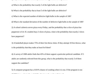 Binomial Distribution exercises