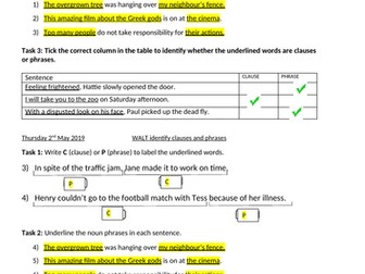 Y6 SPaG Revision - Recognise the difference between prepositions and conjunctions