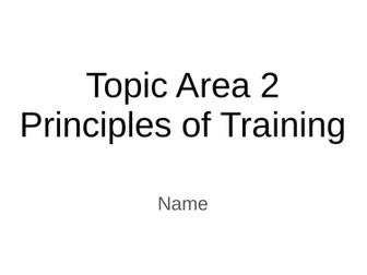 OCR Sport Science R181 Principles of training - Topic area 3