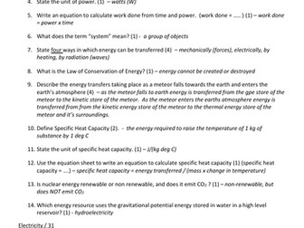 AQA Combined Science Physics - Paper 1 Revision Test