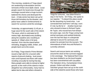 Newspaper report Year 5 model text