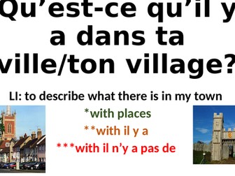 What is in your town/Quest-ce qu'il y a dans ta ville?
