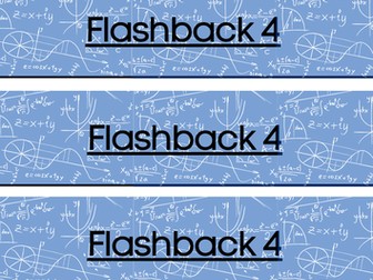 Flashback 4  - Title sheet for maths books