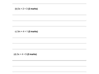 Linear Equations Exam Practice Worksheet - GCSE Higher Tier