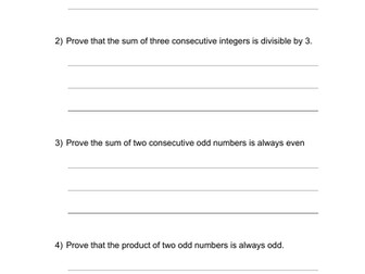 Algebraic Proof Worksheet for GCSE Grades 8-9