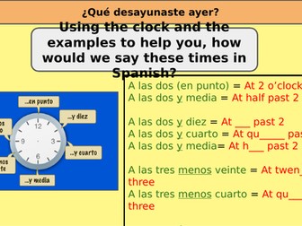 Qué desayunaste ayer - KS3 Spanish food topic - Viva 2
