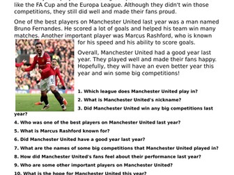 Manchester United Comprehension