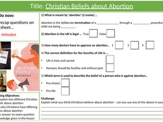 Abortion (Christianity) Lesson
