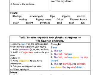 Writing expanded noun phrases