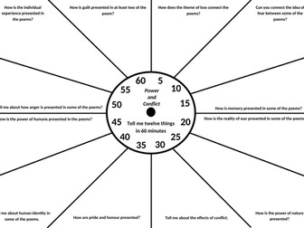 Last Minute Revision - Power and Conflict Revision Clock