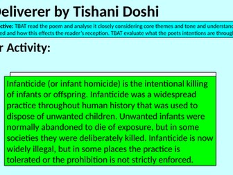 The Deliverer Tishani Doshi A Level Lesson