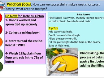 Baking/patisserie unit of work