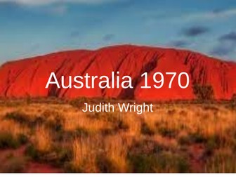 Australia 1970 - Judith Wright :Cambridge Songs of Ourselves