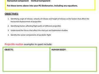 A Level PE projectile and angular motion