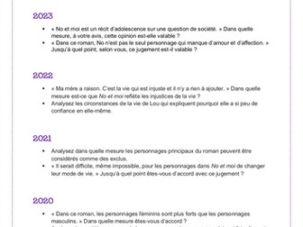No et moi - Past papers