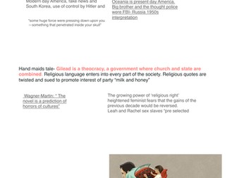 Handmaid's Tale & 1984 theme comparisons