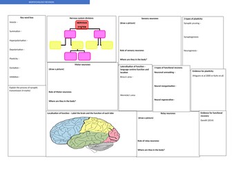 AQA A Level psychology - Approaches and biopsychology A3 planners