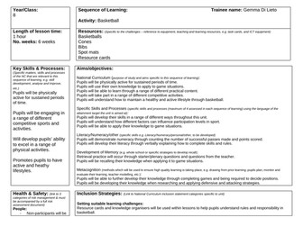 Basketball Scheme of Learning