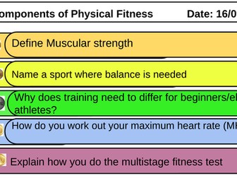 BTEC Tech Award in Sport Component 3 LAA. Lesson 1 Components of physical fitness