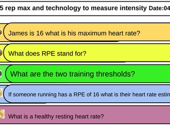 BTEC Tech Award Sport Component 3 : LAA  Strength tests and technology to measure intensity
