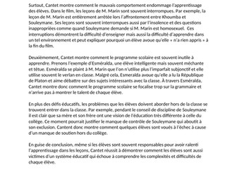 Model Entre Les Murs essays French A level