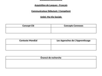 MYP French Summative Assessment - Expression Ecrite - All Phases - Ma Vie Sociale