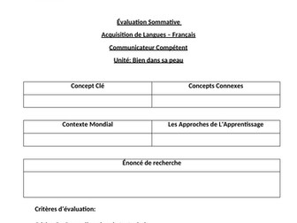 MYP French Summative Assessment - Compréhension Ecrite - Compétent - Bien dans sa peau