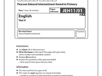 iPRIMARY- EDXCEL (GRADE 6) ENGLISH- PRACTICE PAPER JUNE 2023