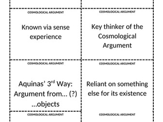 Religious Studies A-Level - Recall - AS Philosophy of Religion  Crosswords and Flashcards