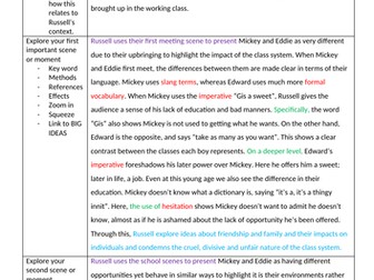 AQA GCSE English Literature Blood Brothers 3 model responses