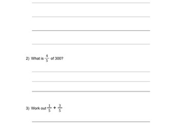 Fractions Skills Boost Worksheet