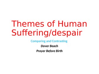 Comparing Dover Beach/Prayer Before Birth- Theme of Suffering/Despair