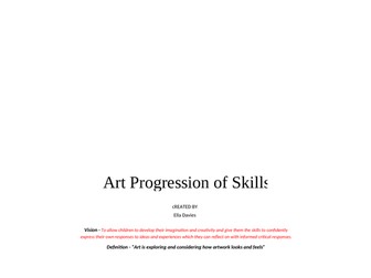 Art Progression of Skills