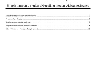 Mechanics (Simple Harmonic) - Booklet - Mathematics Extension 2  HSC