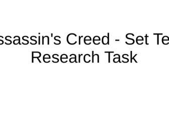 Media Eduqas A-Level - Video Game (Assassin's Creed Franchise) Research Questions