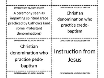 Religious Studies A-Level - Recall - AS Christianity - Crosswords and Flashcards